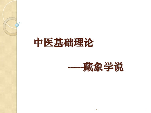 PPT 藏象学说