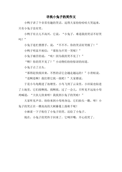 寻找小兔子的笑作文