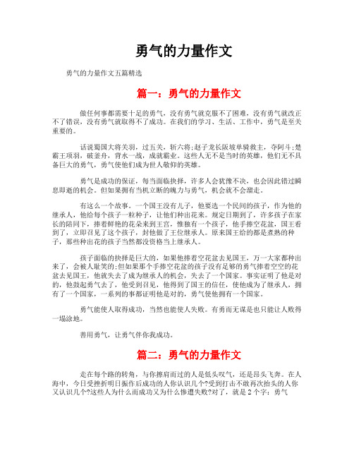 勇气的力量作文