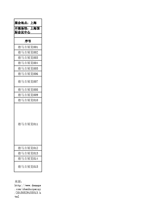 2015年下半年国家会展中心最新展览会时间排期表