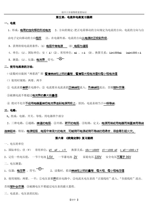 初中物理中考总复习教辅学习资料(八年级下册)