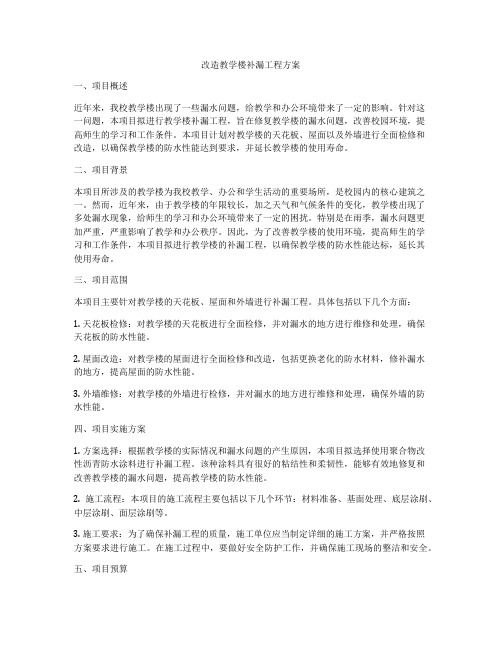 改造教学楼补漏工程方案