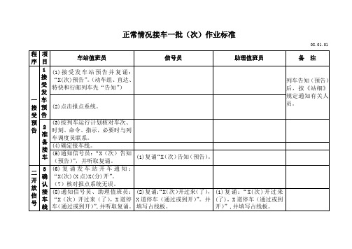 正常一批标准(接车、发车、调车、动车组、区长)