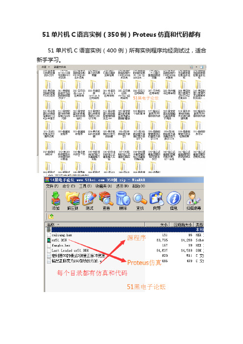 51单片机C语言实例(350例)Proteus仿真和代码都有