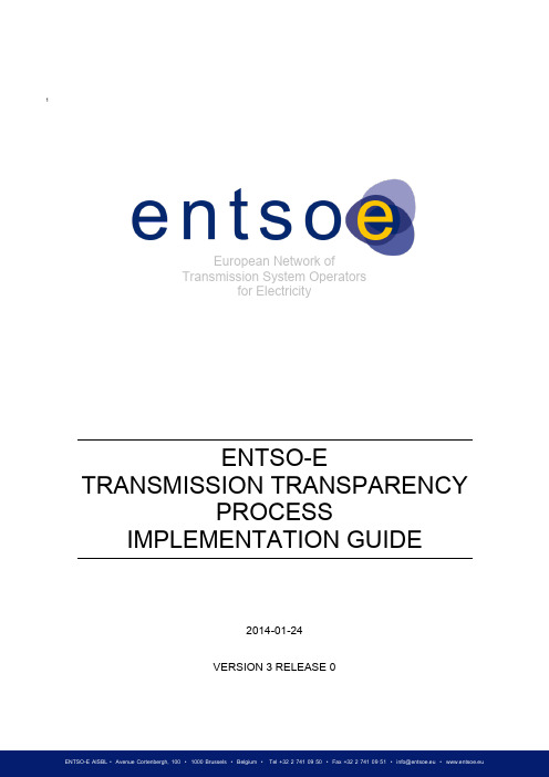 ENTSO-E传输透明度流程实施指南说明书