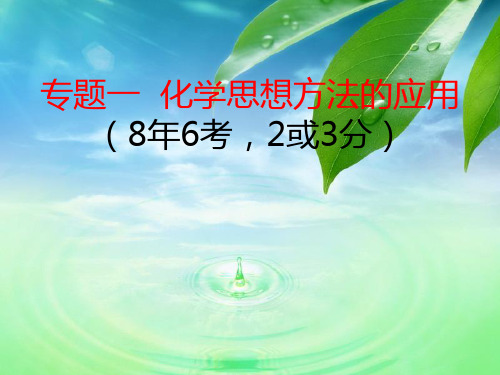 2019届江西中考试题研究 专题1化学思想方法的应用