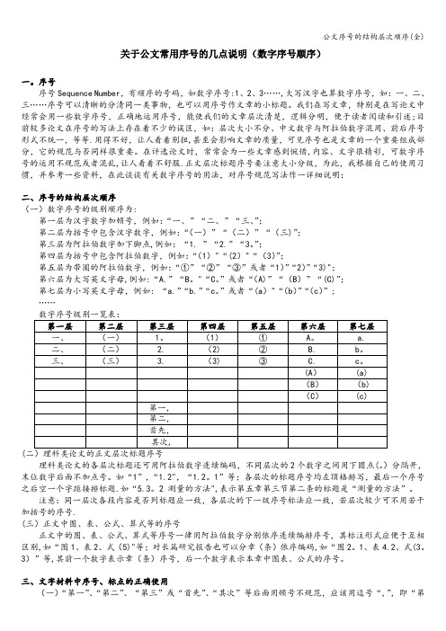 公文序号的结构层次顺序(全)