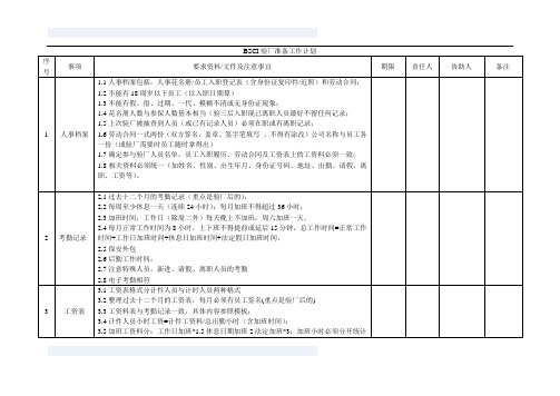 BSCI验厂准备工作计划