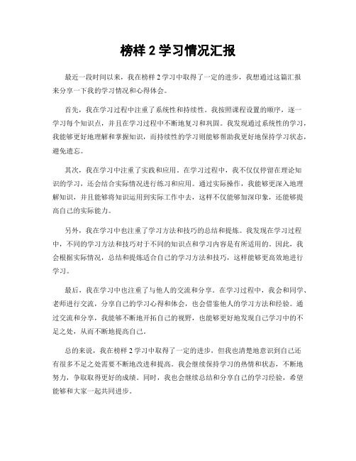 榜样2学习情况汇报