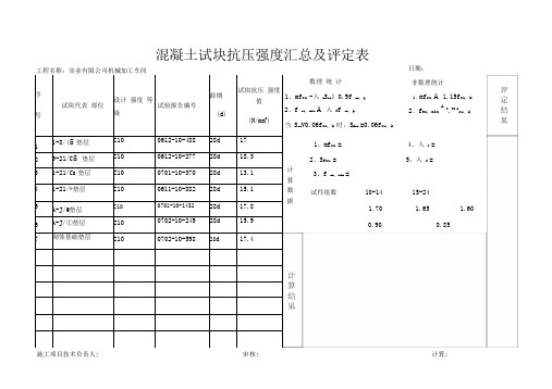 《交工资料表格》砼砂浆评定表