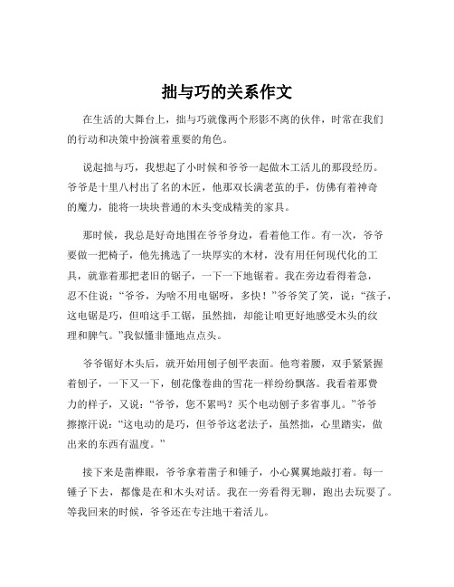 拙与巧的关系作文