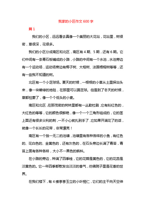 我家的小区作文600字