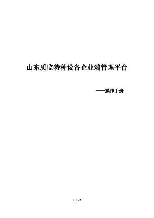 特种设备企业端管理平台操作手册(DOCX 42页)