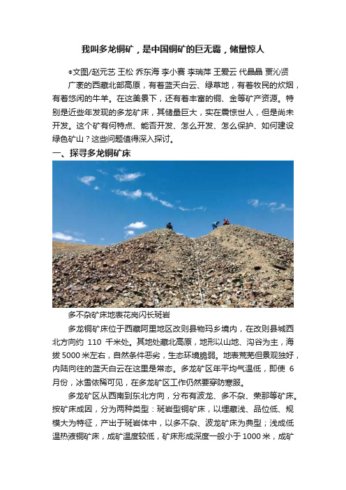 我叫多龙铜矿，是中国铜矿的巨无霸，储量惊人