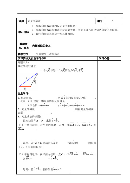 3向量的减法