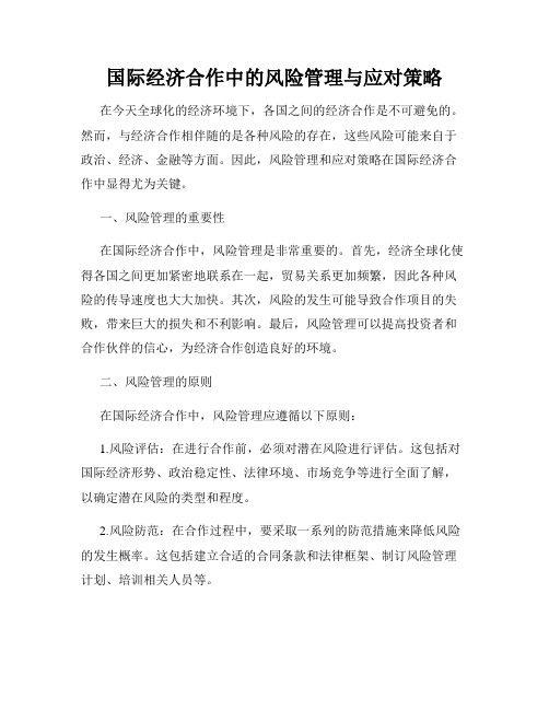 国际经济合作中的风险管理与应对策略