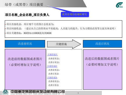 六西格玛项目陈述模板