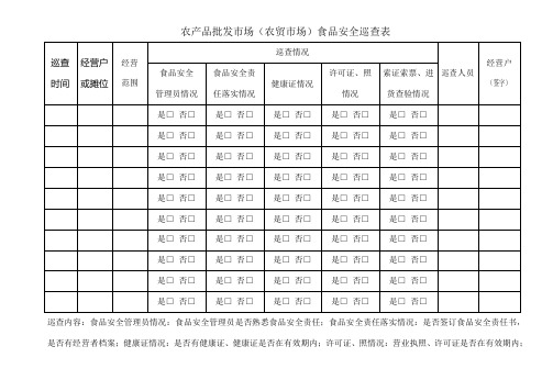 农贸市场巡查表