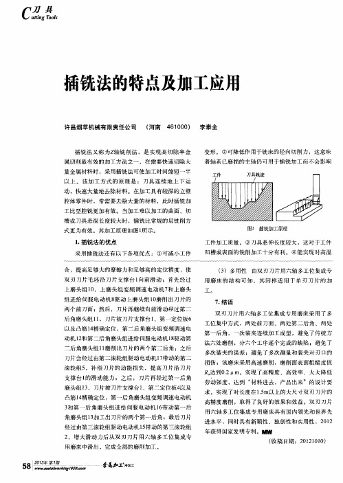 插铣法的特点及加工应用