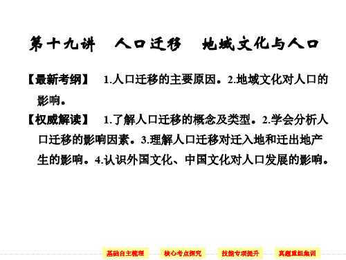 高考地理总复习课件 第5章 第2讲 人口迁移 地域文化与人口