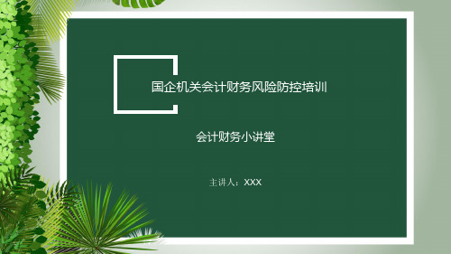 国企机关会计财务风险防控培训(会计知识小讲堂)