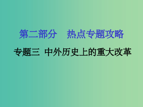 中考历史 第二部分 热点专题攻略 专题三 中外历史上的重大改革