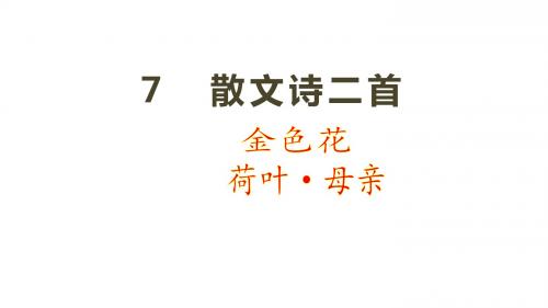 人教部编版七年级语文上册第二单元  7  散文诗二首课件