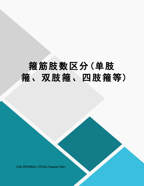 箍筋肢数区分(单肢箍、双肢箍、四肢箍等)