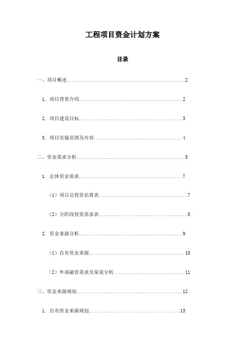 工程项目资金计划方案