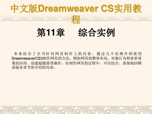 DreamweaverCS网页制作实用教程第章综合实例完美版资料