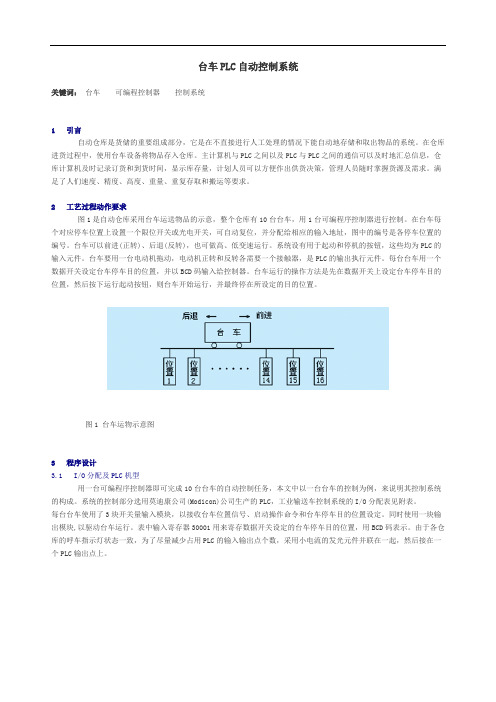 台车PLC自动控制系统