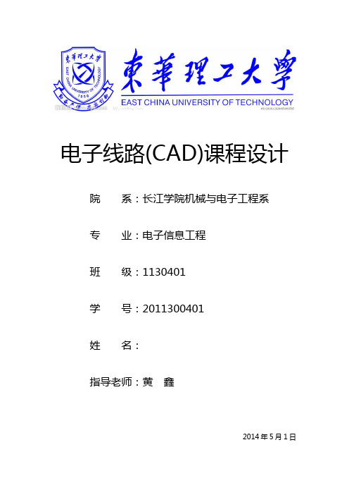 东华理工大学电子线路CAD课程设计报告