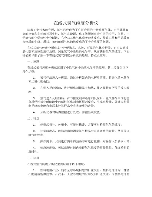 在线式氢气纯度分析仪