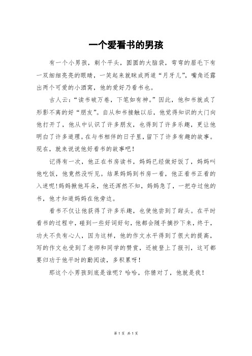 一个爱看书的男孩_五年级作文