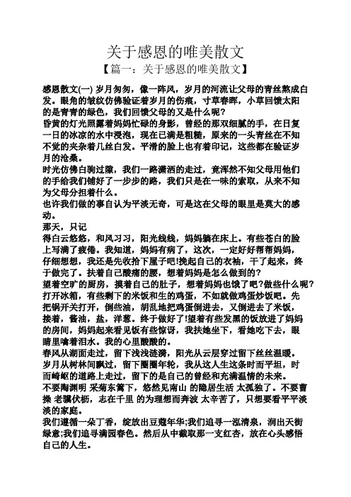 关于感恩的唯美散文