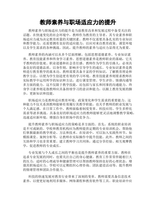 教师素养与职场适应力的提升