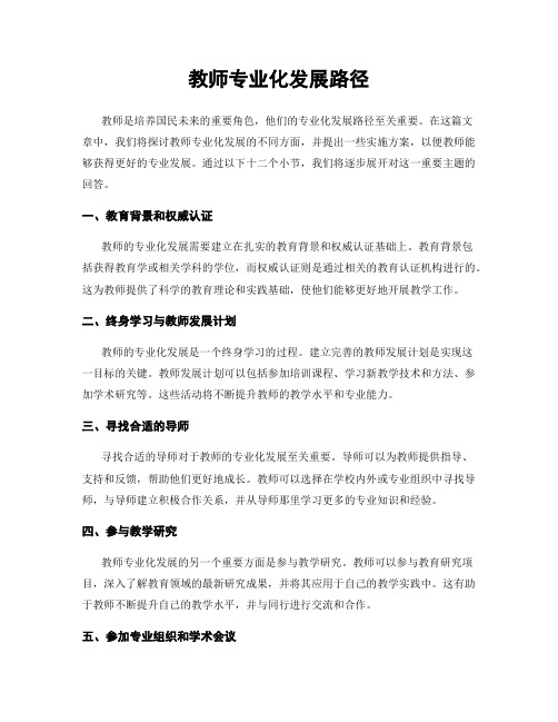 教师专业化发展路径