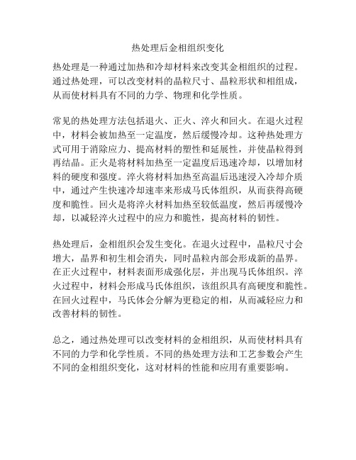 热处理后金相组织变化