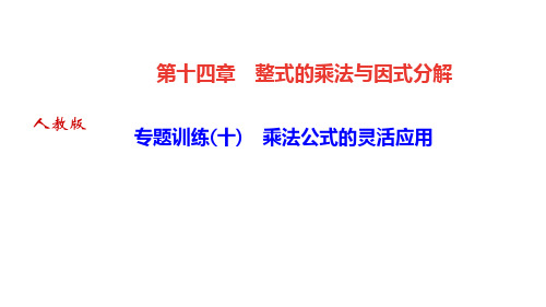 人教版八年级数学上册作业课件 第十四章 整式的乘法与因式分解 专题训练(十) 乘法公式的灵活应用