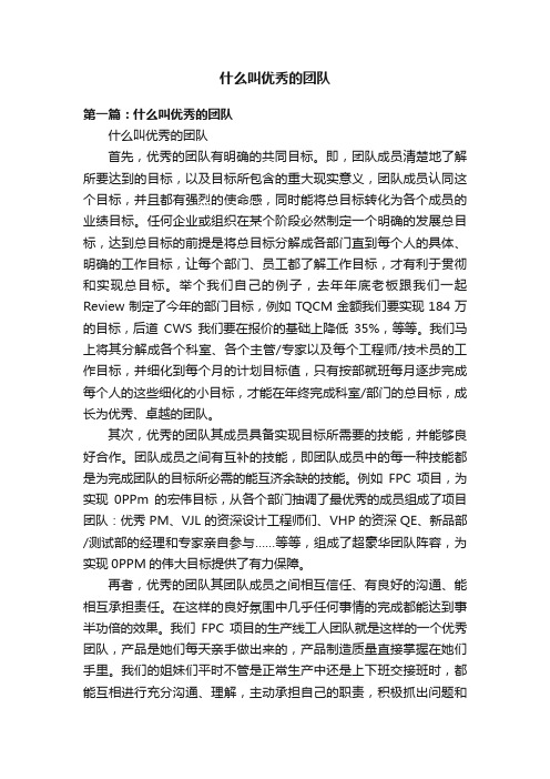 什么叫优秀的团队