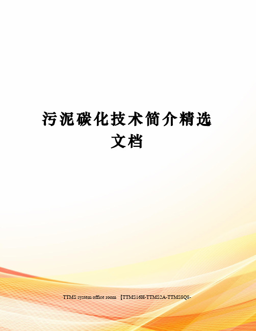 污泥碳化技术简介精选文档