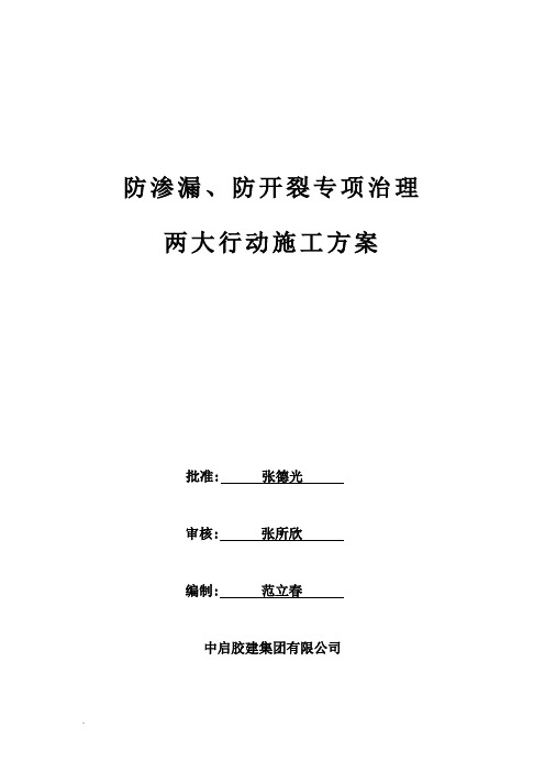 防渗漏、防开裂两大行动专项施工方案(修订版)