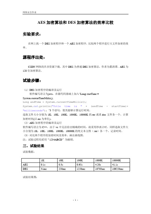 网络安全_AES和DES加密算法效率比较