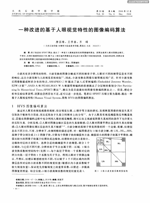 一种改进的基于人眼视觉特性的图像编码算法