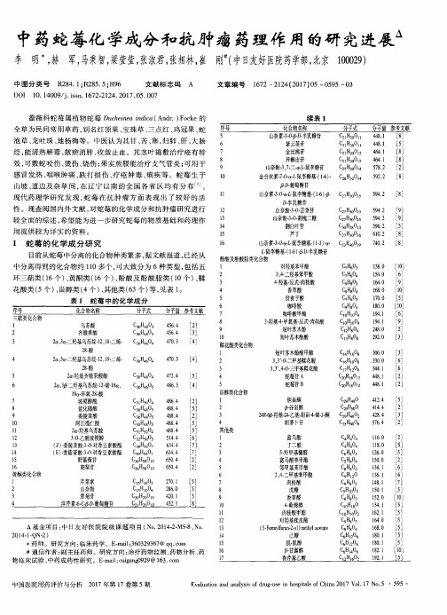 中药蛇莓化学成分和抗肿瘤药理作用的研究进展