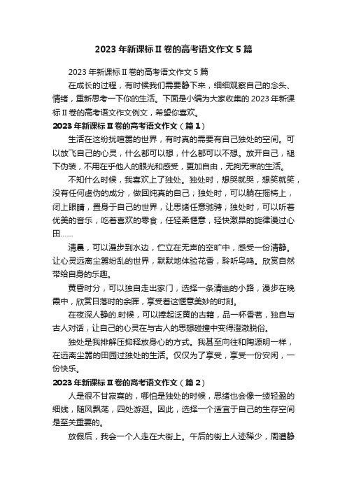 2023年新课标II卷的高考语文作文5篇