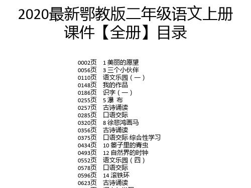 2020最新鄂教版二年级语文上册课件【全册】