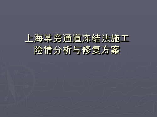 上海某旁通道冻结法施工险情分析与修复方案