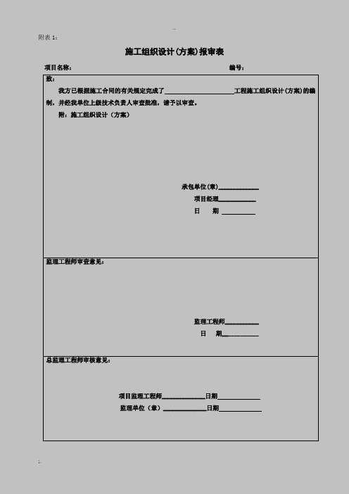 工程项目管理全套表格【最新】