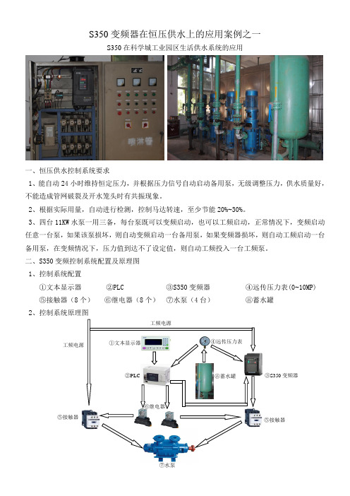 三晶S350变频器在恒压供水上的应用案例